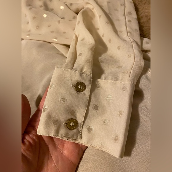 Fun & Flirt Polka Dot Sheer Top Blouse Size medium - Picture 4 of 7